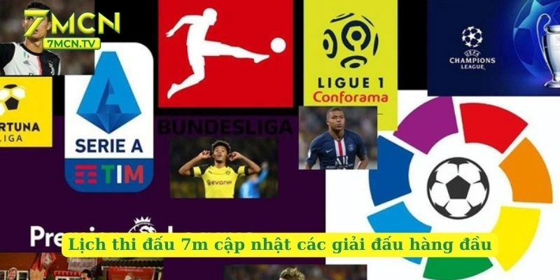 Lịch thi đấu 7m cập nhật các giải đấu hàng đầu